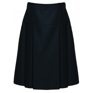 Drop Waist Pleated Skirt — Black
