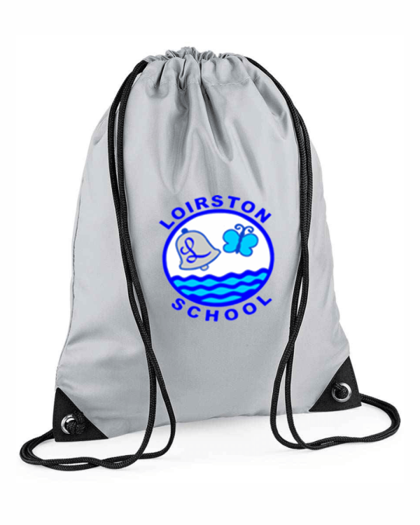 Gym Bag (with logo) — Light Grey
