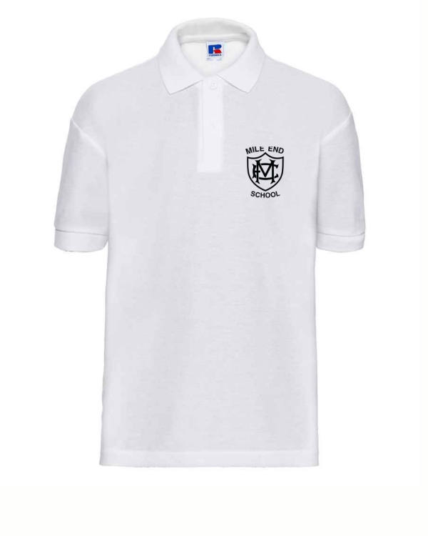 Poly/Cotton Piqué Polo Shirt (with logo) — White